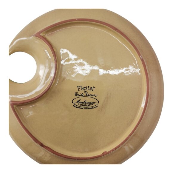 FIESTA Farida Zaman Ambiance Collection Ceramic 8" Handpainted Snack Plate - Picture 4 of 4